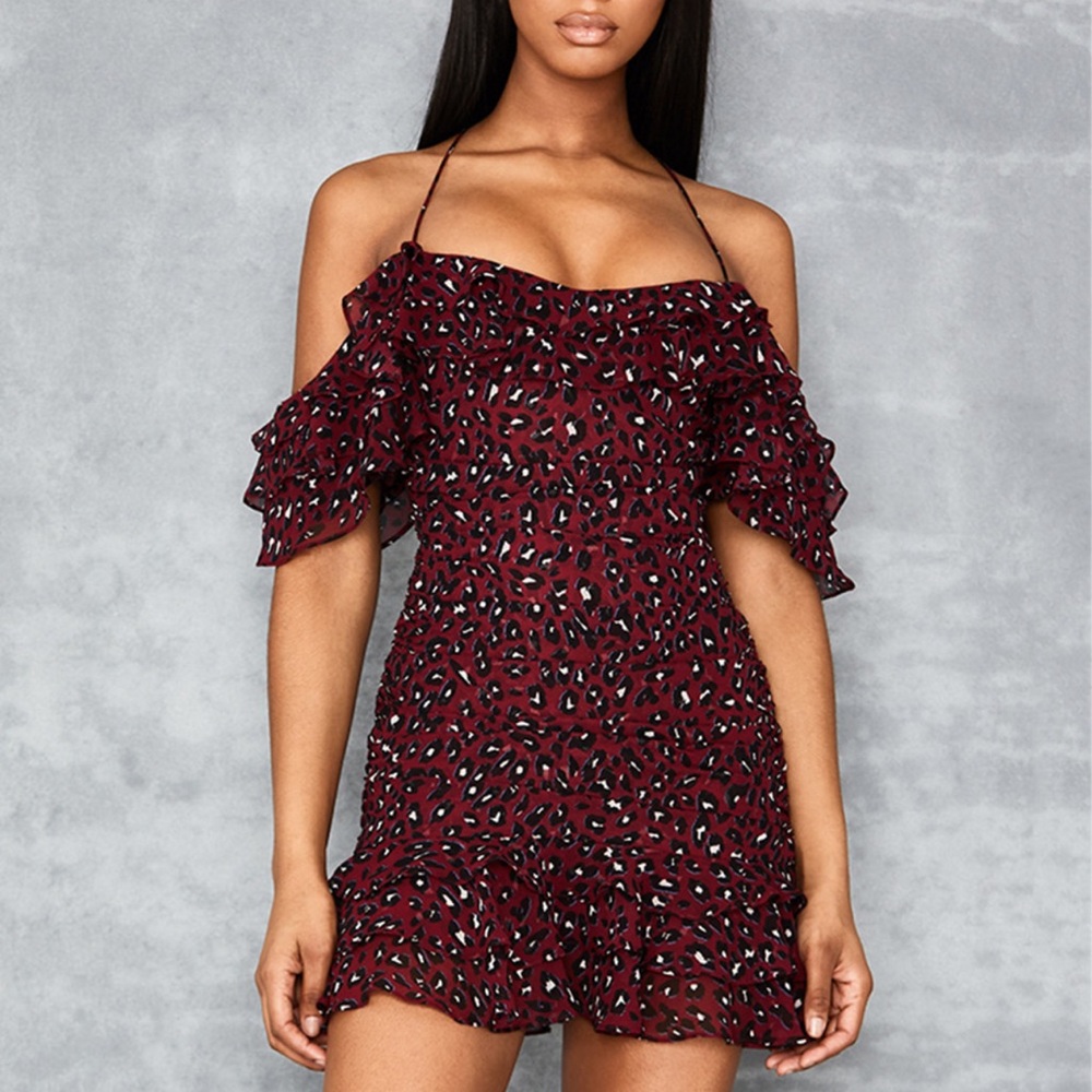 Leopard Ruffle Dress - Picture 3 of 14
